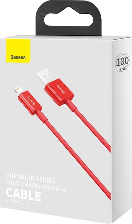Productafbeelding Baseus Superior Series Kabel USB naar iP 2.4A 1m (rood) (1 m, USB 2.0)