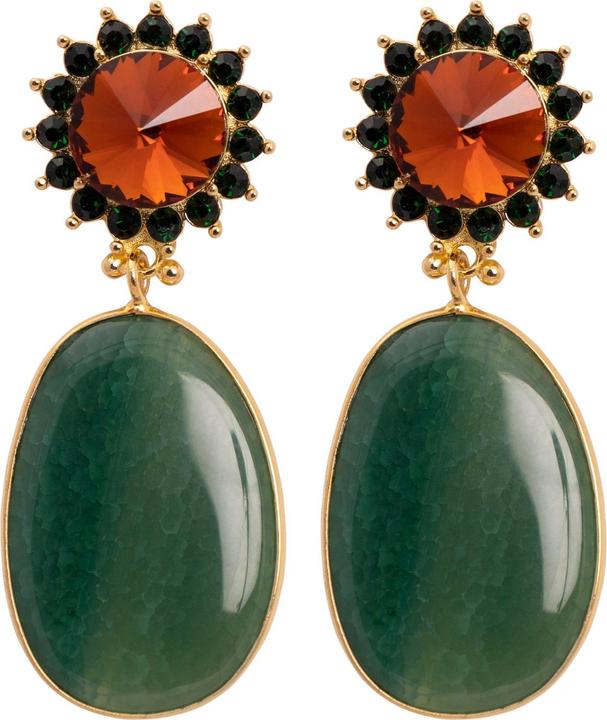 Immagine prodotto Uzurii Orecchini di agata verde Monroe Nature (Argento 925)