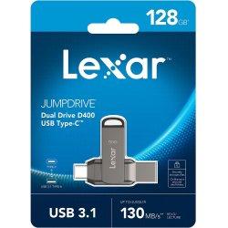 Thumbnail - Lexar JumpDrive Dual Drive D400 (128 GB, USB-C, USB-A), USB Stick, Grau