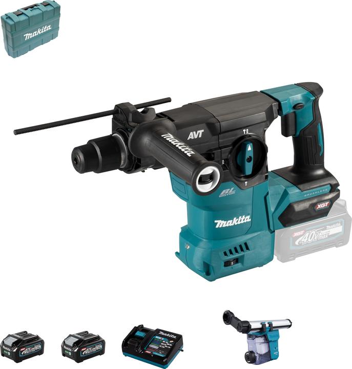 Image du produit Makita Marteau combiné sans fil 40V SDS-PLUS HR008GM202 / 2x batterie4,0 Ah en coffret de transport