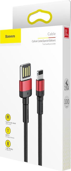 Actual product image Baseus Cafule Cablespecial editionUSB For iP 2.4A 1M Red+Black (1 m, USB 2.0, 18 W)