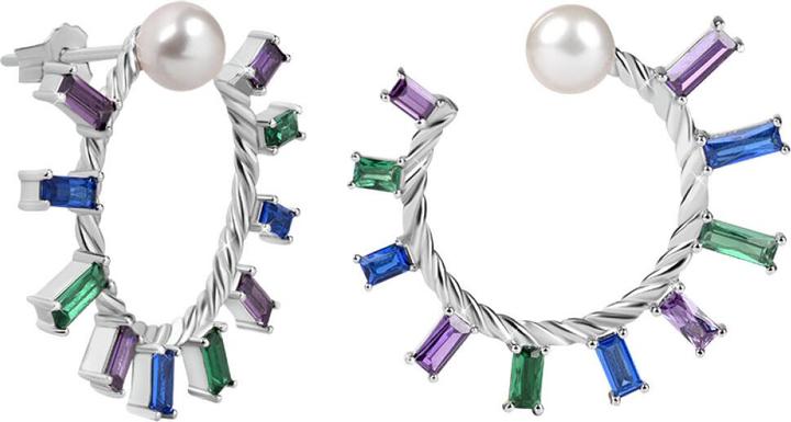 Immagine prodotto Silver Cat Orecchini da donna con zirconi e perle SC350