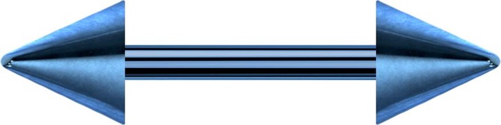 Immagine prodotto Star Piercing Barbell blu scuro con due coni (Acciaio chirurgico 316L, senza ottone)