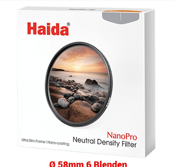 Produktbild Haida ND Filter Graufilter 6 Blenden 58 mm von (58 mm, ND- / Graufilter, 58 mm)