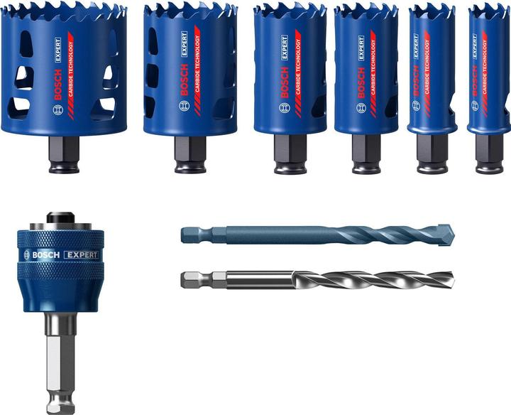 Produktbild Bosch Professional Zubehör EXPERT Tough Material Lochsäge-Set, 22/25/35/40/51/68 mm, 9-tlg. (22, 25, 35, 40, 51, 68 mm)