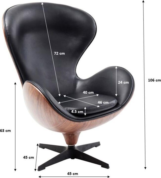 Produktbild Kare Design Drehsessel Lounge Black Walnut