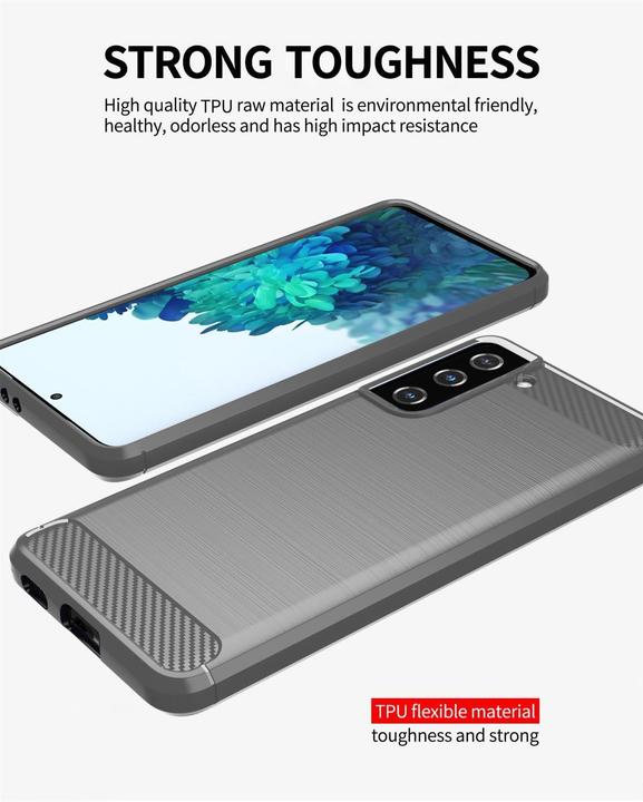 Actual product image Cadorabo TPU Ultra Slim carbon stainless steel Combi Cover (Samsung Galaxy S21+)