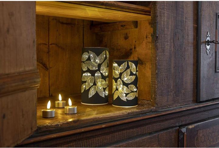 Produktbild STT LED-Windlicht Leaves klein 15 LED, Ø 9 cm