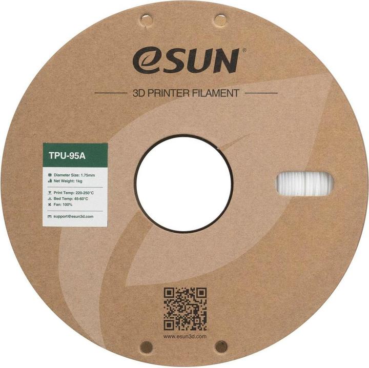 Immagine prodotto eSUN Filamento 3D eTPU-95A 1,75 mm bianco da 1 kg (TPU, 1.75 mm, 1000 g, Bianco)