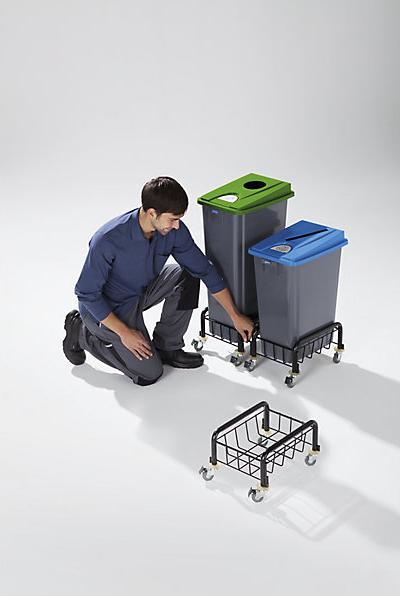 Actual product image Probbax Plastic recyclable waste collector, capacity 80 l, access slot, pictograms for (80 l)
