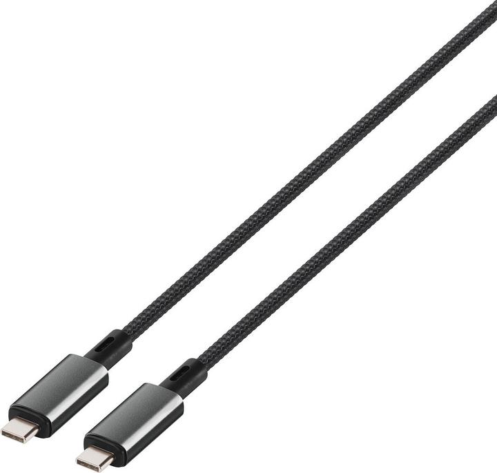 Produktbild Vivanco Longlife USB4.0 C-C Kabel, Metallstecker u. Nylon- geflecht, 5A / 240W, schwarz, 1,0m (1 m, USB 4.0)