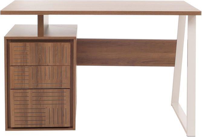 Produktbild Mendler Schreibtisch HWC-O32, Melamin Holz, 77x118x58cm – braun