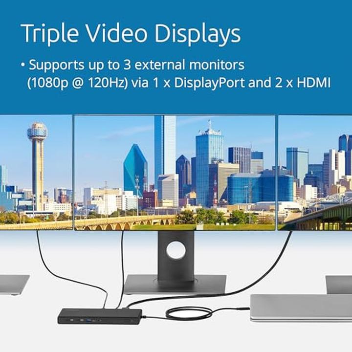 Actual product image Kensington SD4842P USB-C® 10Gbps Triple Video Driverless dokovací stanice (USB-C, 6 ports)