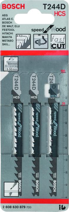 Actual product image Bosch Professional Zubehör Jigsaw blade T 244 D Speed for Wood, 3-pack