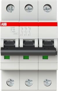 Produktbild ABB STOTZ-KONTAKT Sicherungsautomat D,6kA,16A,3P S203-D16