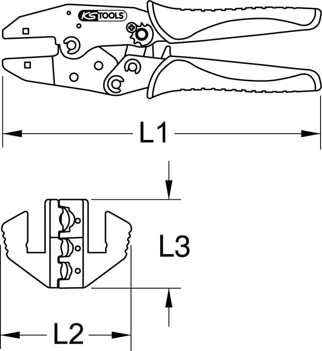 Actual product image KS Tools Crimping Pliers (220 mm)