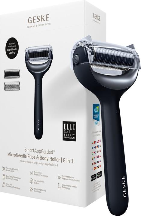 Geske Smartappguided Microneedle Face & Body Roller 8 in 1