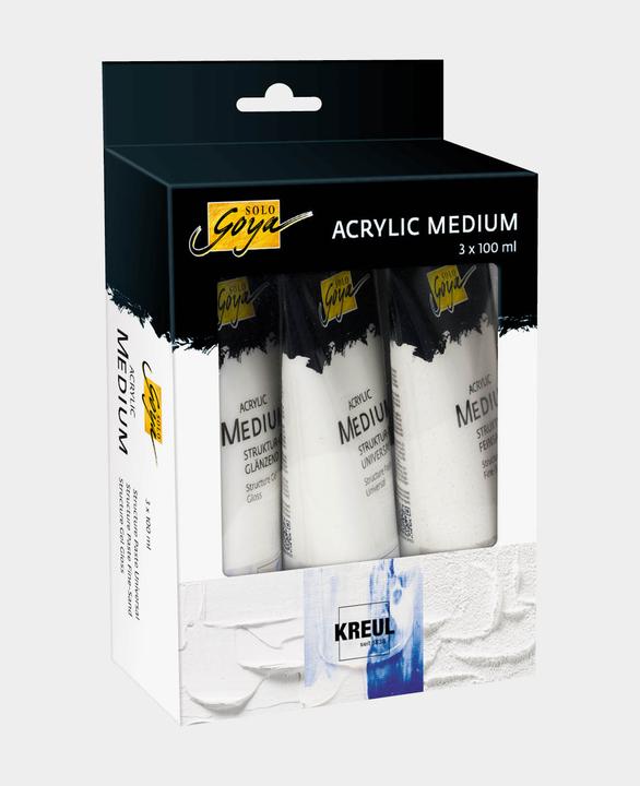 Produktbild Kreul 85930 - Solo Goya Acrylic Medium Set, 3 x 100 ml Tube, Strukturpasten Universal und Feinsand u (100 ml)