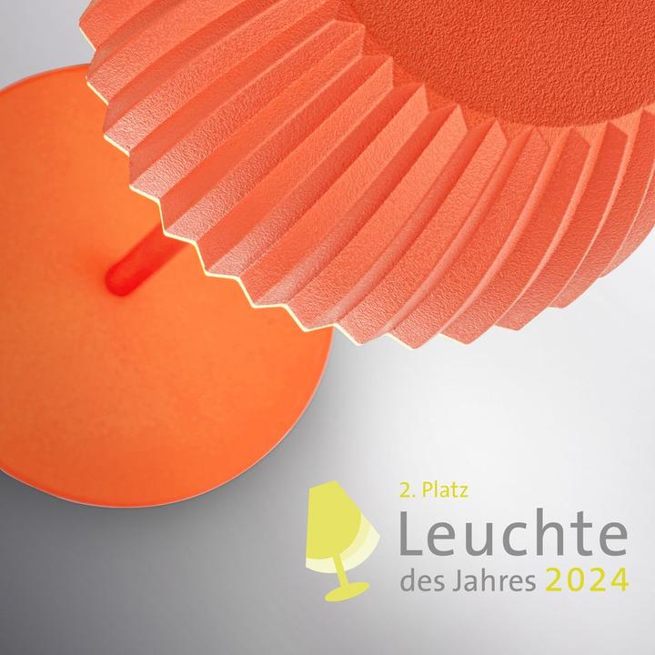 Produktbild Briloner Brilo unplugged RIFFLE Akku Mini Tischleuchte mit Lichtkante - Orange (150 lm)