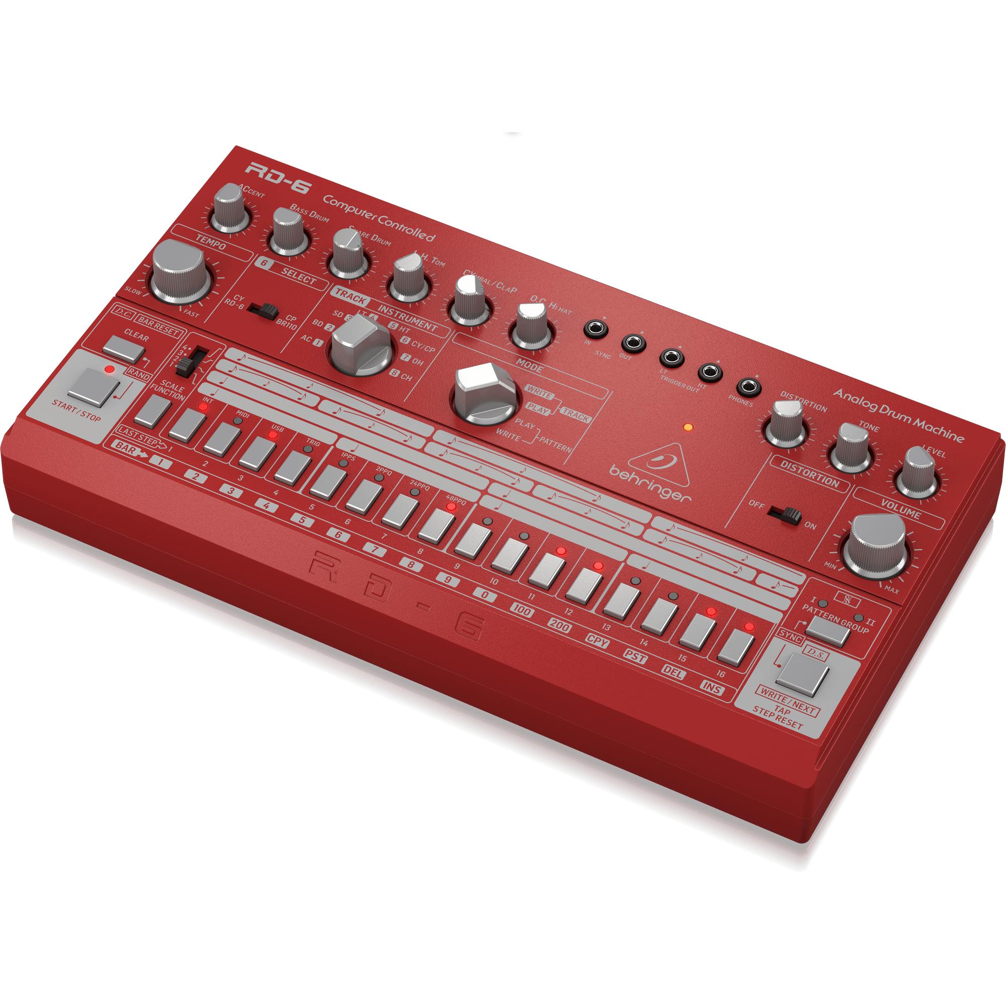Thumbnail - Behringer RD-6 -analoginen rumpukone, punainen, Synthesizer, Rot