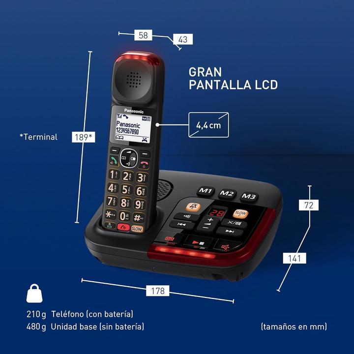 Actual product image Panasonic KX-TGM420 Digital Cordless Phone with Answering Machine