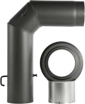 Bertrams Chimney connection set Ø130mm black 3 pieces