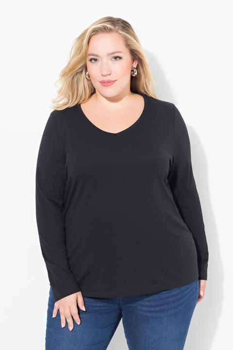Produktbild Ulla Popken Shirt, Slim, V-Ausschnitt, Langarm (58)