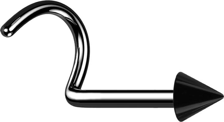 Immagine prodotto Star Piercing Nasenstecker gebogen schwarz mit Cone (senza ottone, Titanio)