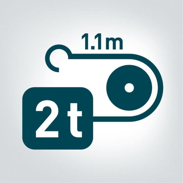 Produktbild technocraft Hochwertiger Handseilzug, Zugkraft bis 2t, Länge bis 2.4m