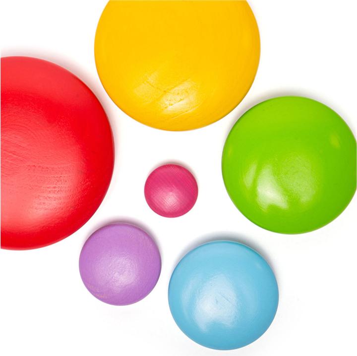 Produktbild Bigjigs Balance-Spiel Regenbogen aus Holzkieseln