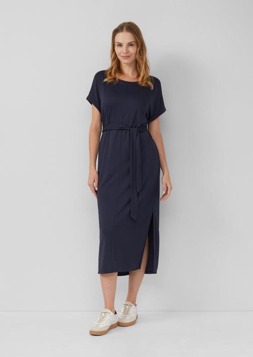 Image du produit s.Oliver Kleid Jersey-Kleid mit einseitigem Schlitz und Bindegürtel (38)