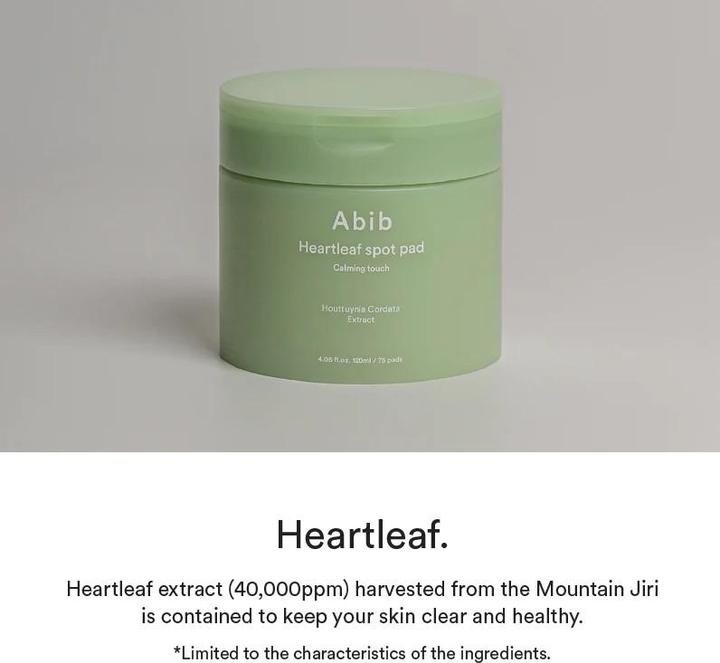 Actual product image Abib - Heartleaf Spot Pad Calming Touch (Facial cleansing wipes, 120 ml)