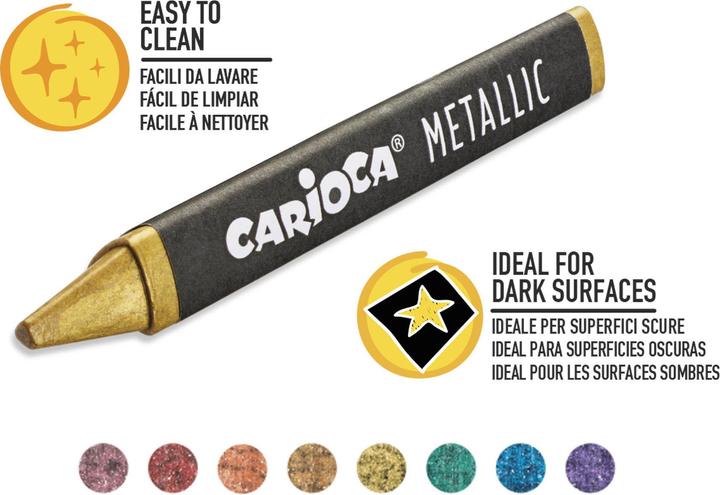 Actual product image Carioca Wax Crayon Metallic E-8 Multicolored (8 x)