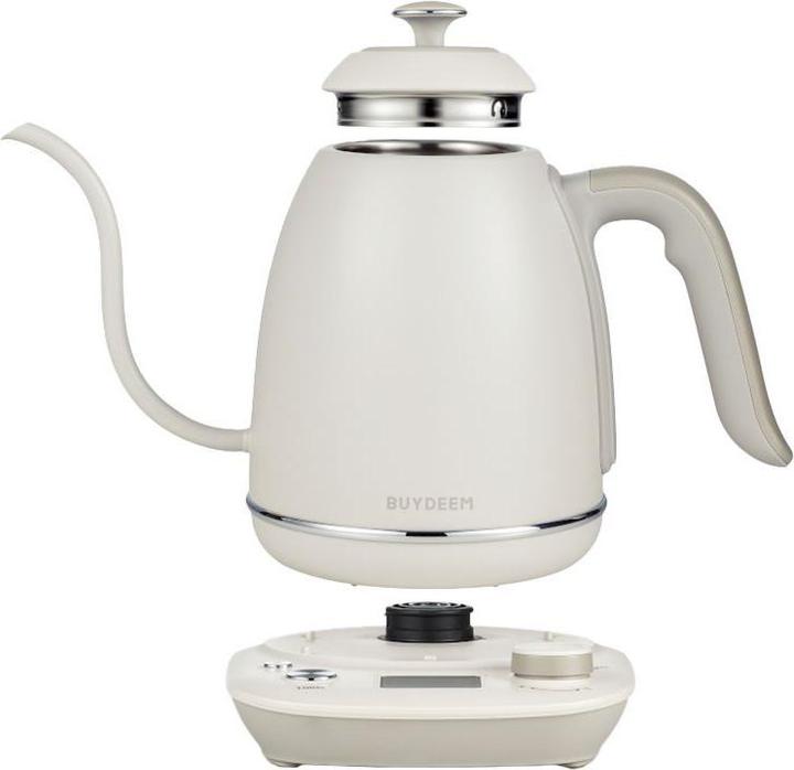 Actual product image Buydeem Teapot Electric Gooseneck Coffee Kettle, model K821, color Oat White EU (0.80 l)