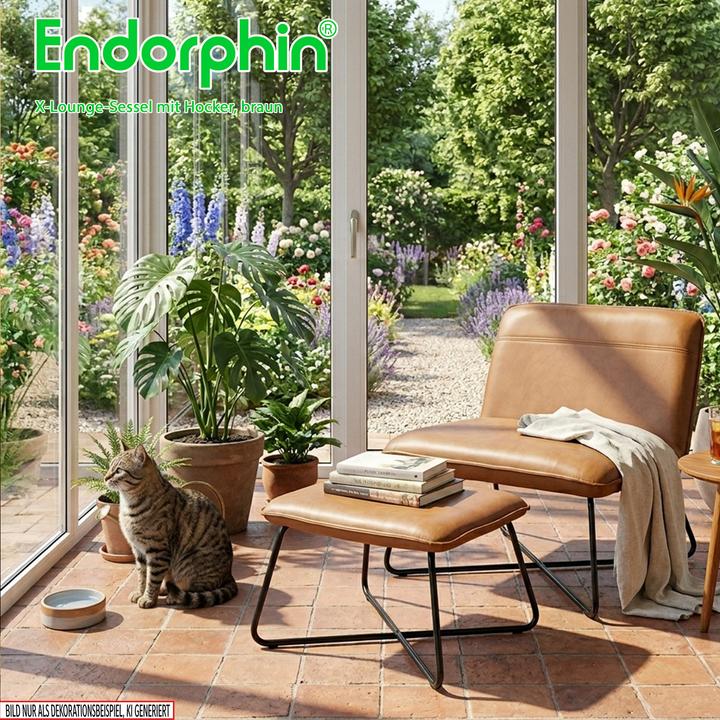 Produktbild Endorphin X-Loungesessel mit Hocker, braun