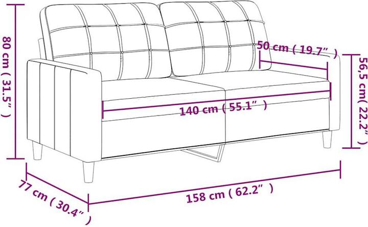 Produktbild vidaXL 2-Sitzer-Sofa (2-Sitzer)