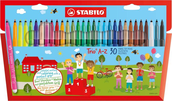 Immagine prodotto STABILO Penne in fibra Trio A-z (Multicolore, 30 x)