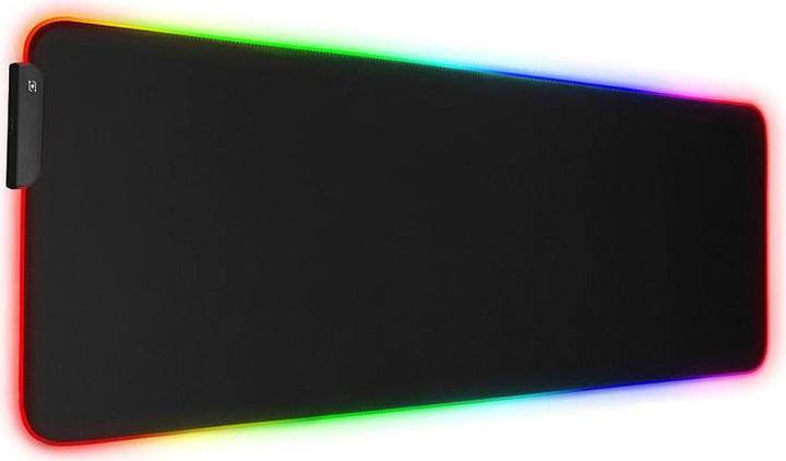 Actual product image Riff RGB-01 Rubber Cloth Gaming Mouse Pad with USB RGB Colored LED Frame (80x30cm) black