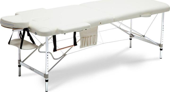 Body Fit table, massage bed 2-piece aluminum beige XXL (552)