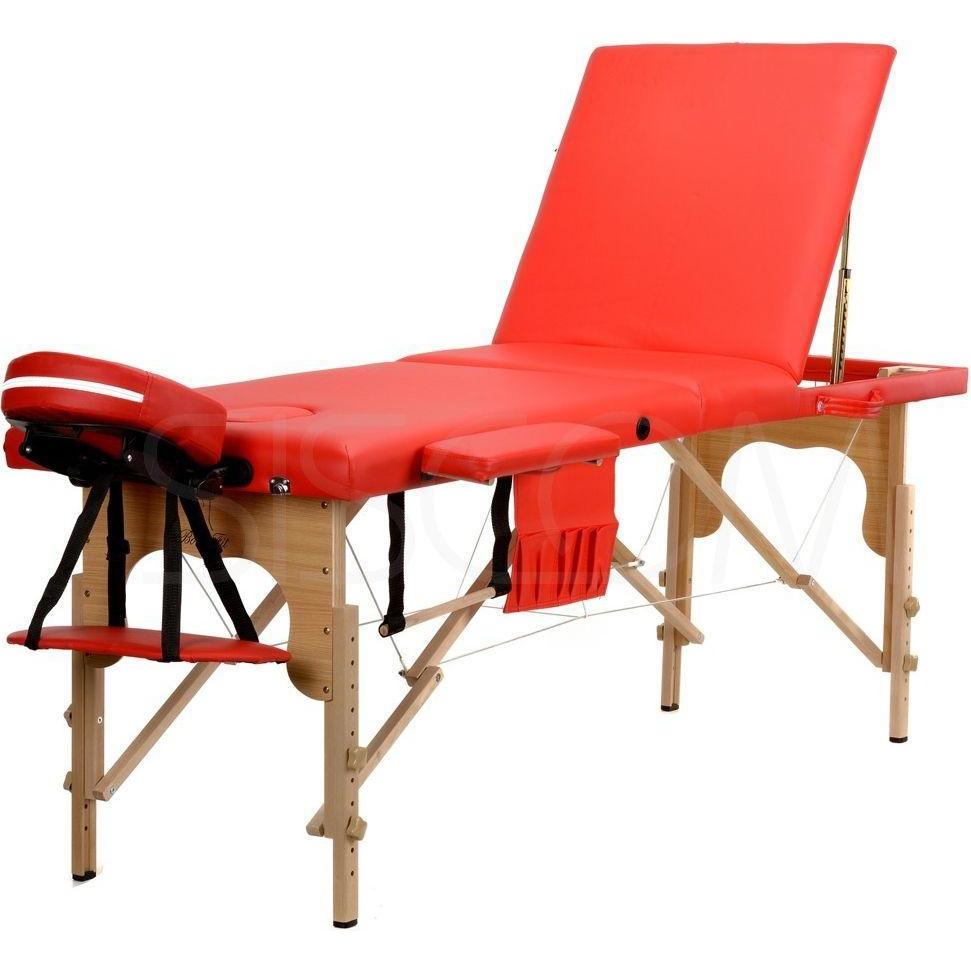 Thumbnail - Body Fit, Massageliege + Massagesessel, 3 sections massage bed red + accessories + bag free (458)