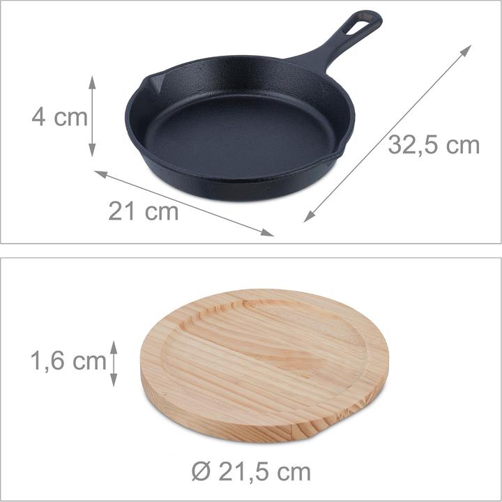 Produktbild Relaxdays Gusseisenpfanne (20 cm, Bratpfanne, Gusseisen)