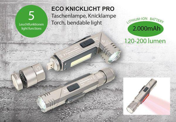Actual product image Troika ECO KNICKLICHT PRO torch bend lamp multifunctional, titanium colour (14.90 cm, 200 lm)