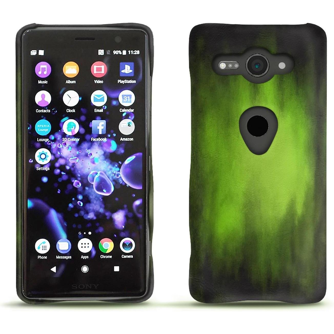 Noreve Lederschutzhülle (Sony Xperia XZ2 Compact), Smartphone Hülle, Grün