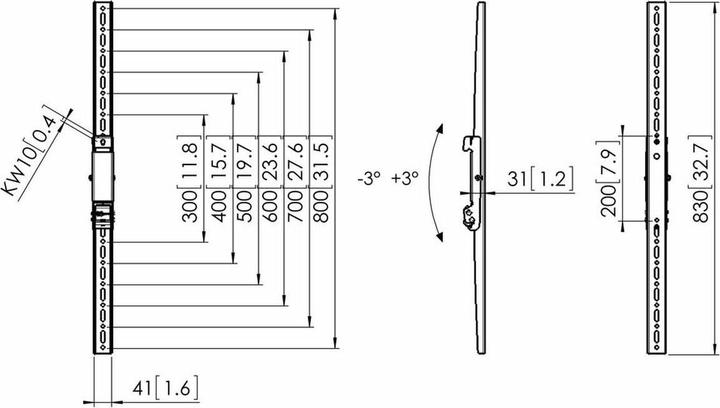 Produktbild Vogels Professional Connect-it PFS 3208 - Montagekomponente (2 Kontaktleisten) (Decke, Wand, Boden, 160 kg)