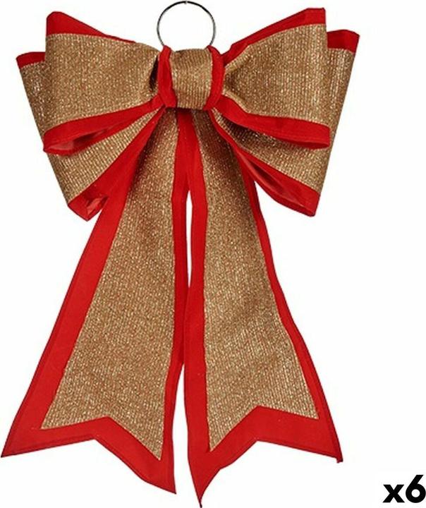 Krist+ Lasso Christmas bauble 40 x 60 cm Red Golden PVC (6 Units) (6-teilig)