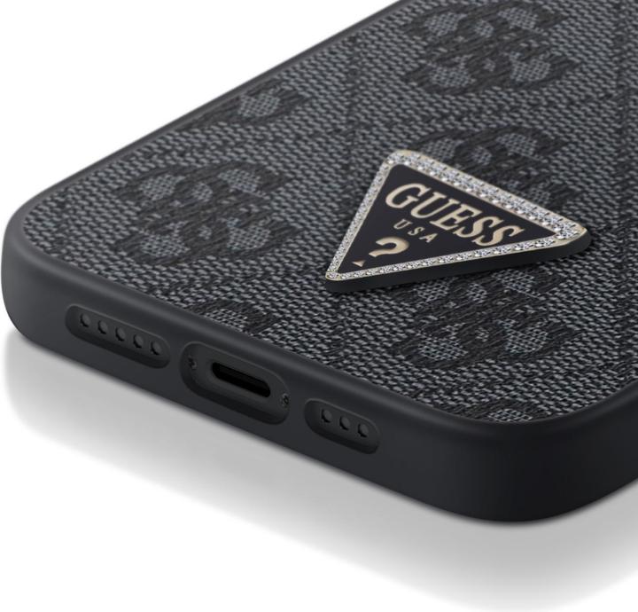 Productafbeelding Guess iPhone 15 Strass Driehoek Metalen Logo Case (Apple iPhone 15)