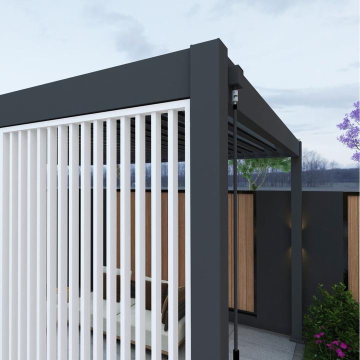 Actual product image Weide Vertical slatted wall 1.23m for Deluxe Plus pergola white (238 cm, 123 cm)