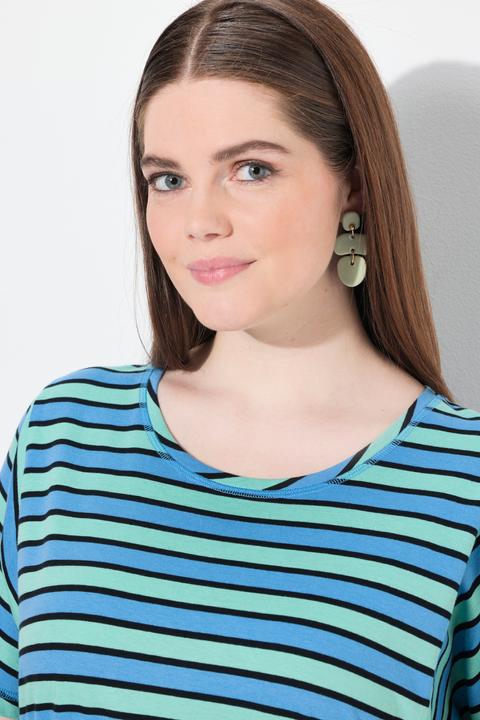 Actual product image Ulla Popken Eco Cotton Mixed Stripe Short Sleeve Tee (42, 44)