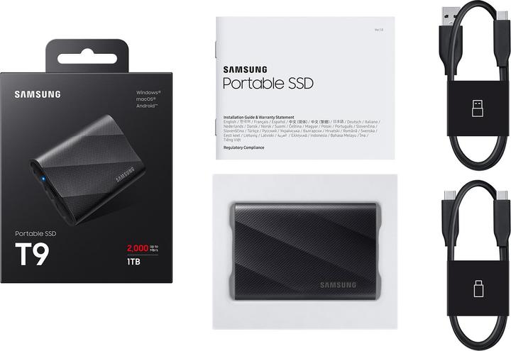 Actual product image Samsung Portable SSD T9 1TB Black (Retail) (1 TB)