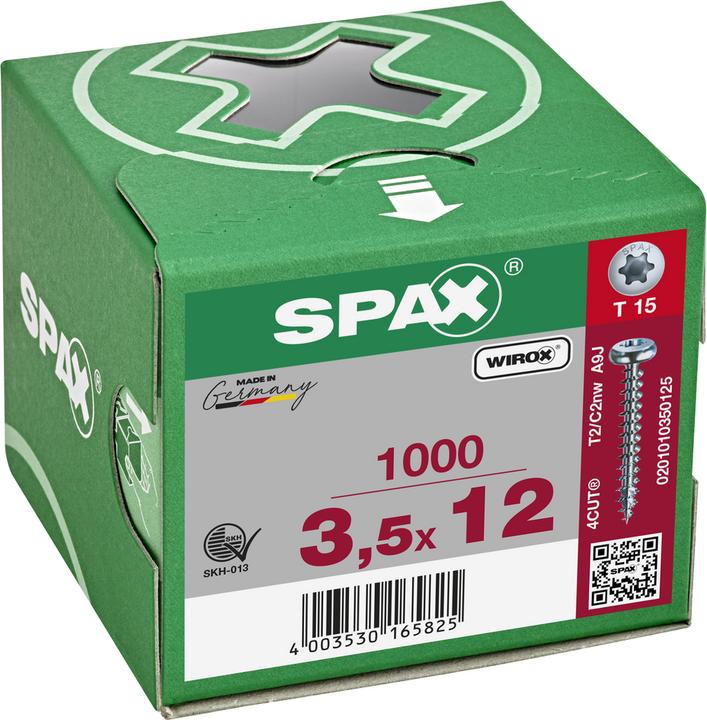 Produktbild Spax Halbrundkopf T-Star Plus T15 Vollgewinde Wirox (1000 Schrauben pro Stück)